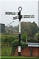 SK7266 : Old Direction Sign - Signpost by Kneesall Road, Laxton and Moorhouse Parish by Milestone Society