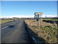 NY5733 : Sign and lay-by on the A686 east of Langwathby by Christine Johnstone