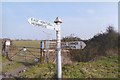 Old Direction Sign - Signpost by Red House crossroads, East Huntspill Parish