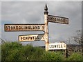 Old Direction Sign - Signpost north west of Lidwell, Stokeclimsland Parish