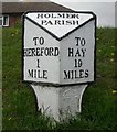 Old Milepost by the A438, Whitecross Road, Hereford Parish