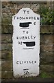 Old Milestone by Red Lees Road, Southward Bottom, Cliviger Parish