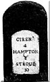 Old Milestone by the A419, Three Mile Bottom, Coates Parish