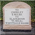 Old Milestone by the B6228, Blackburn Road, Whittle le Woods parish