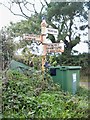 Old Direction Sign - Signpost by Treluckey Farm junction, Cuby Parish