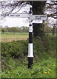 SJ7082 : Old Direction Sign - Signpost by Hoo Green Lane, Knutsford by Milestone Society
