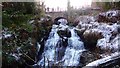 Winter waterfall at Rouken Glen Park