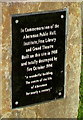 Aberaman Public Hall commemoration plaque