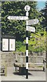 Modern Direction Sign - Signpost by Sawley Road, Grindleton,