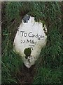 Old Milestone near Troed-y-rhiw, Llanfihangel Ystrad parish