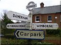 Old Direction Sign - Signpost by Crane Street, Cranborne