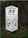 TM0428 : Old Milepost by the A137, Harwich Road, Ardleigh parish by JV Nicholls