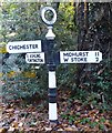 Direction Sign - Signpost on the B2178 Old Broyle Road