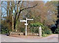 Modern Direction Sign - Signpost by Polgwynne Gardens, Feock parish