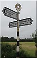 NY1842 : Old Direction Sign - Signpost by the B5299, Watchhill, Allhallows parish by Milestone Society