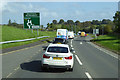 Eastbound A75 approaching Drummore Roundabout