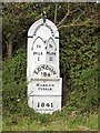 Old Milepost by the A48, southwest of Coedhirwaun, Margam parish