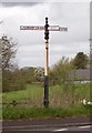 Old Direction Sign - Signpost by the A5102, Adlington Road, Wilmslow parish