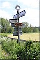 SO7595 : Old Direction Sign - Signpost near the war memorial, Worfield parish by Milestone Society