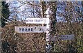 Old Direction Sign - Signpost near railway bridge, Trudoxhill parish