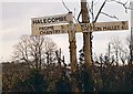 Direction Sign - Signpost on Old Wells Road, Leigh on Mendip