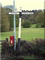 Old Direction Sign - Signpost by Mottram Road, Hough parish