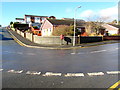 Queen Elizabeth II postbox at a bend in the road, Aberdare