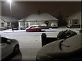 A snowy night in the suburbs