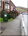 Two dark green cabinets alongside Pentwyn Avenue, Tyntetown