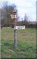 Old Direction Sign - Signpost by the B3134, Priddy parish