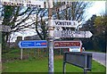 Direction Sign - Signpost on Hatchet Hill at Cornish