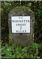 Old Milestone by the B4424, north of Rhydd, Guarlford parish