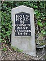 Replica Milestone by the A5, west of Llidiart y Parc, Corwen parish