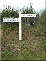 Old Direction Sign - Signpost north of Treburgett, St Teath parish