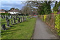 Footpath along edge of cemetery, New Milton