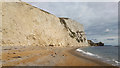 SY7980 : Chalk cliffs below Swyre Head by Phil Champion