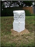 TF6101 : Old Milestone by the A10, Whin Common, Denver parish by CW Haines