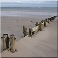NU2511 : Wooden groyne, Alnmouth beach by Ian Taylor