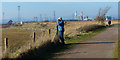 ST3382 : Birdwatcher, Newport Wetlands by Robin Drayton
