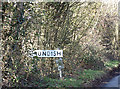 TM2669 : Brundish Village Name sign on the B1118 Framlingham Road by Geographer