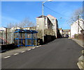 Blue bus shelter, High Street, Bedlinog