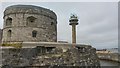 SU4802 : Calshot Castle and 1970s radar / lookout tower, Calshot Spit by Phil Champion