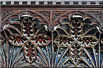 TM3973 : Bramfield, St. Andrew's Church: The beautiful medieval screen (detail) 1 by Michael Garlick