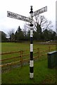 SJ7474 : Old Direction Sign - Signpost by the B5081, Middlewich Road by Milestone Society