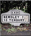 Old Milestone by the B4190, Cleobury Road, Hawthorn Bush, Bewdley parish