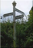ST1913 : Old Direction Sign - Signpost by Acombe Cross, Churchstanton parish by Milestone Society