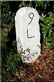 SZ2093 : Old Milestone by the A337, Lymington Road, Highcliffe by J Tybjerg