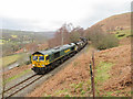 Coal train descending the valley