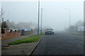 A foggy Lower Higham Road, Chalk
