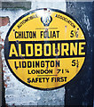 Old circular AA Sign on West Street in Aldbourne